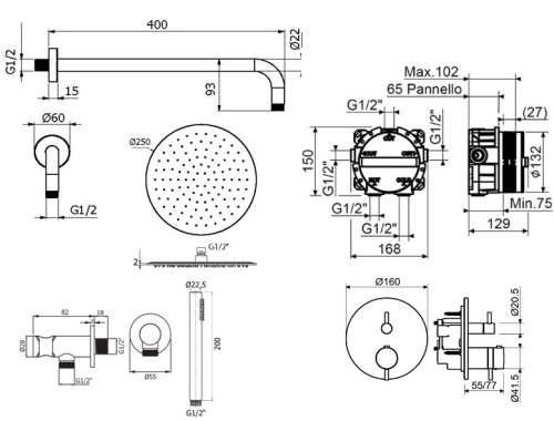 Комплект для душа Plumberia Selection IXO KITPSС1802NO фото 2